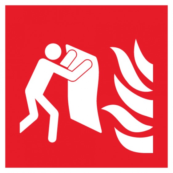 Panneau avec picto premiers secours couverture anti feu